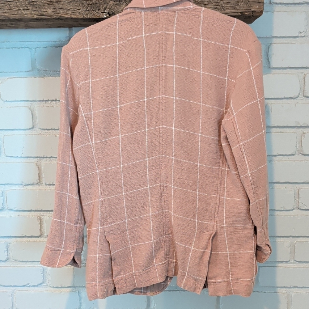 Madewell Breezewoven Larsen Blazer in Windowpane. Linen - Picture 10 of 11